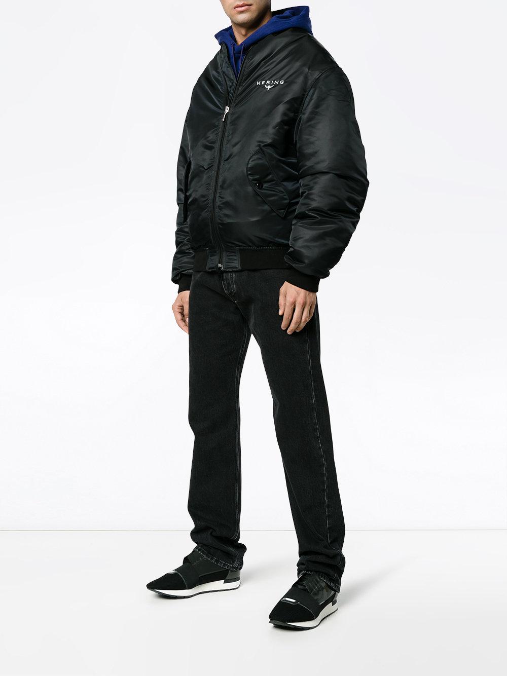 Balenciaga Synthetic Embroidered Kering Bomber Jacket in Black for 