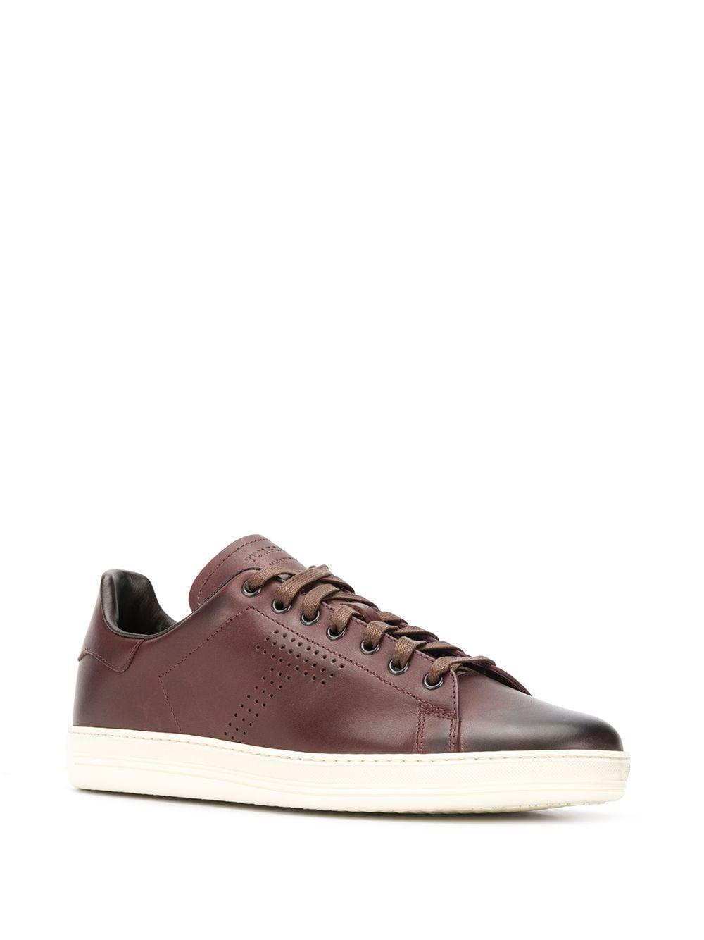Tom Ford Worn-effect Sneakers in Brown for Men - Lyst