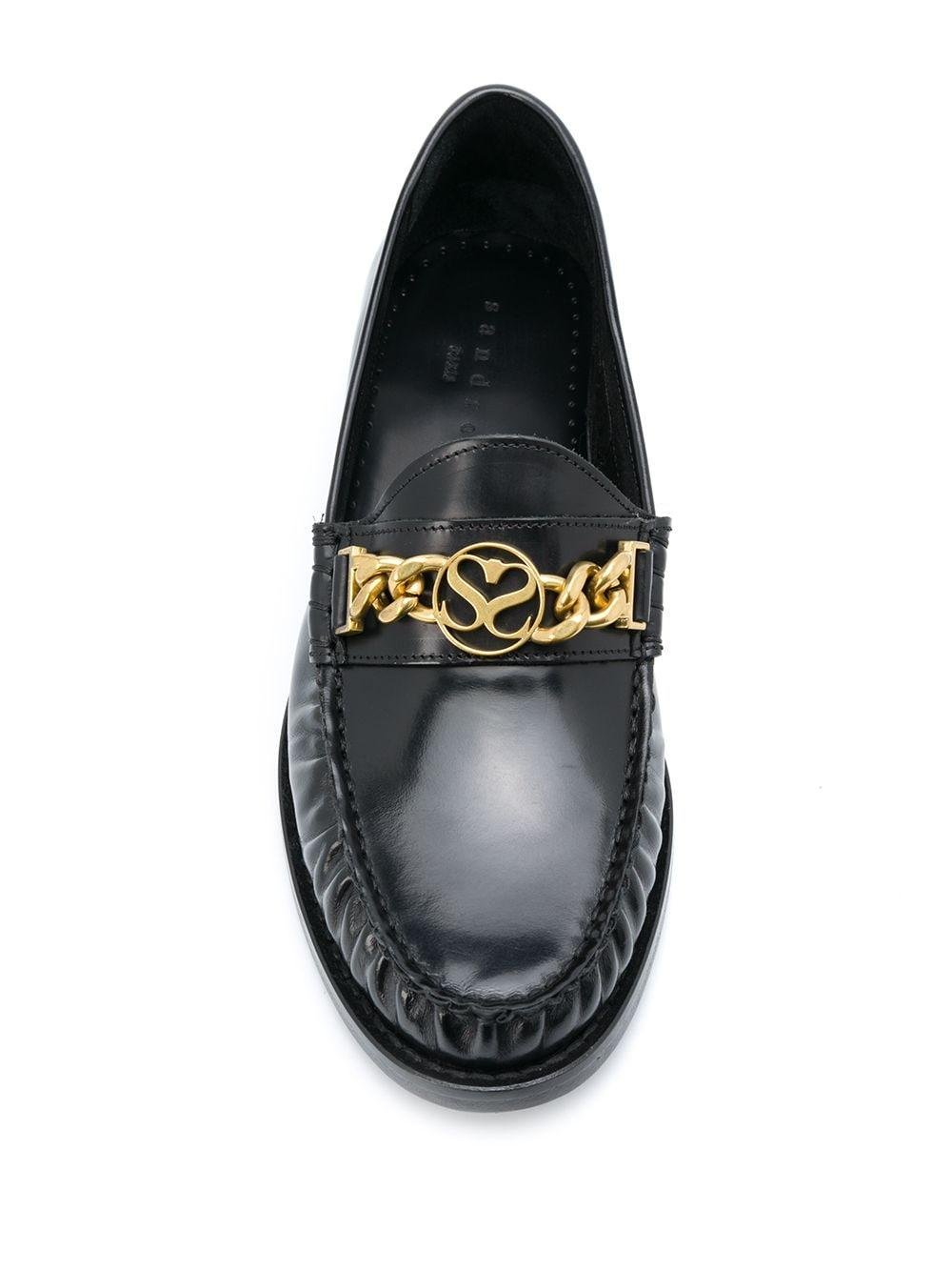 Sandro Chain-embellished Loafers in Black | Lyst