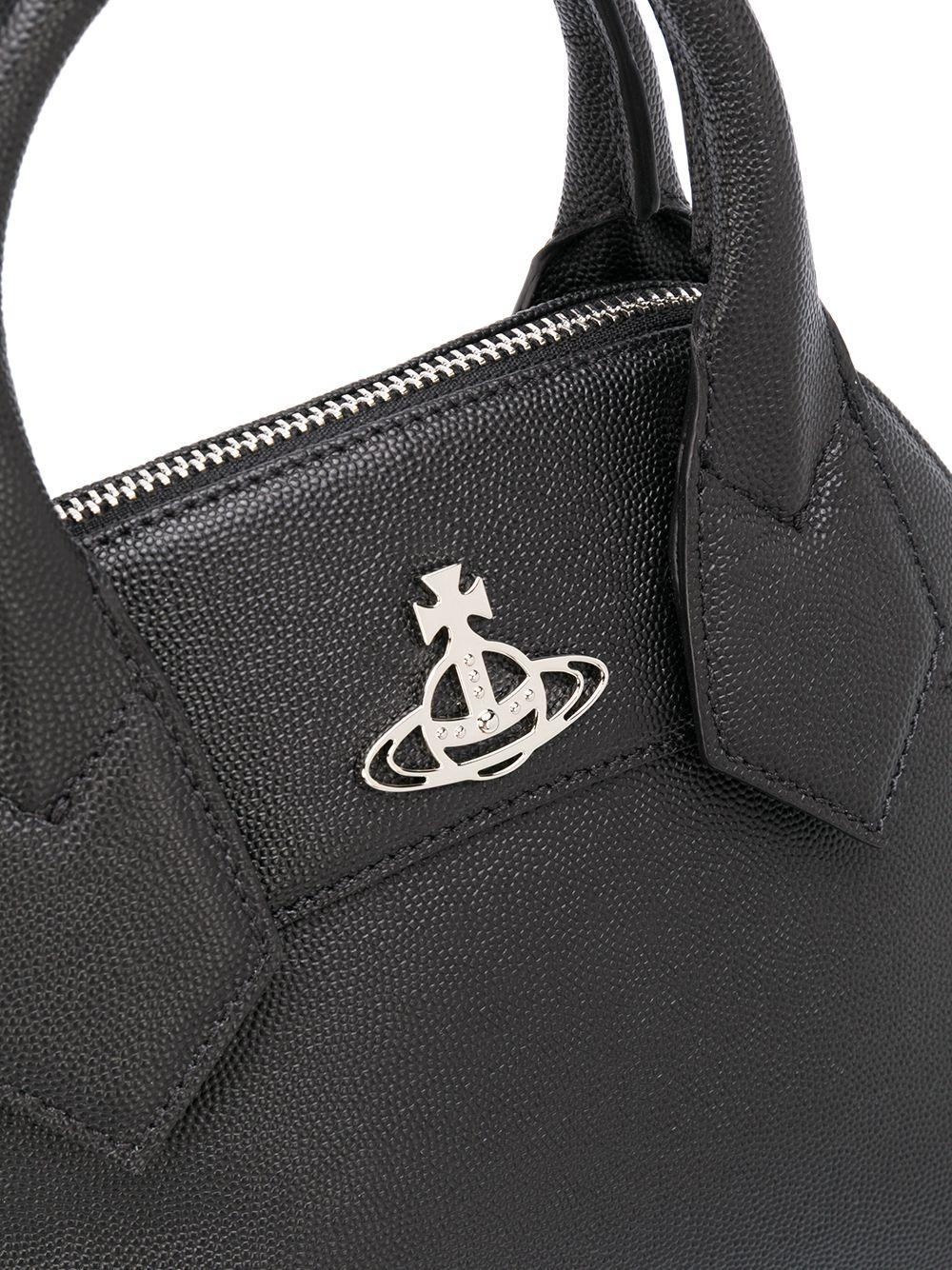 Vivienne Westwood Leather Logo Plaque Zipped Tote in Black - Lyst