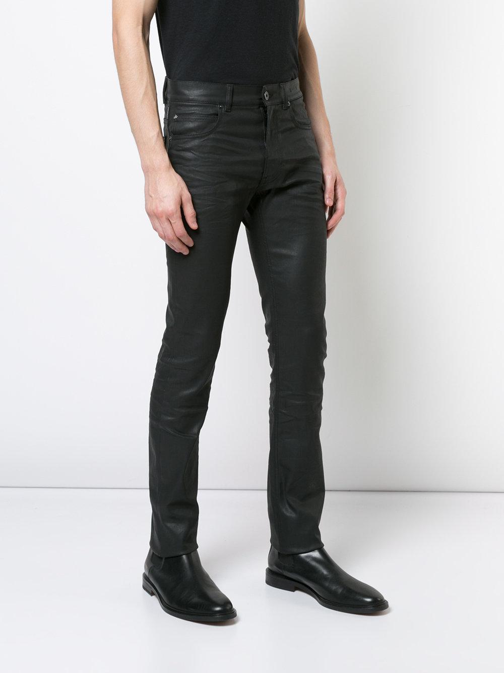 Versace Waxed Skinny Jeans in Black for Men | Lyst