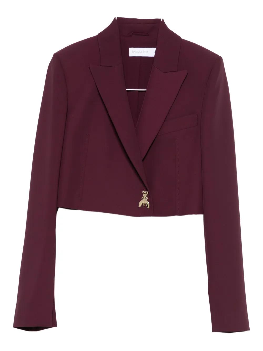 Patrizia Pepe Logo-Appliqué Blazer in Purple Lyst UK