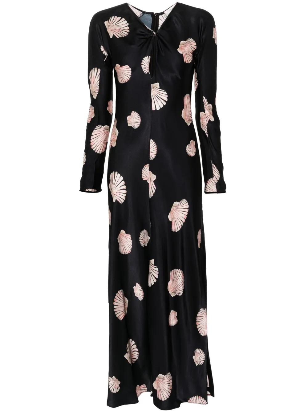 Forte Forte Twisted Shell Maxi Dress in Black | Lyst