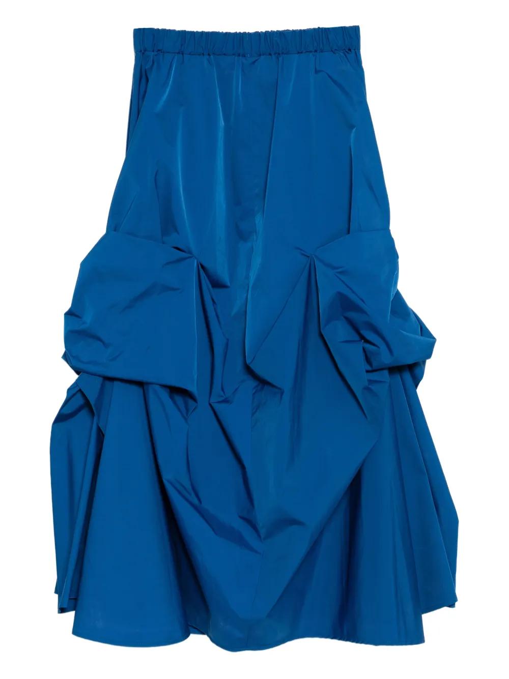 Enfold Ribbon Tucked Skirt in Blue | Lyst