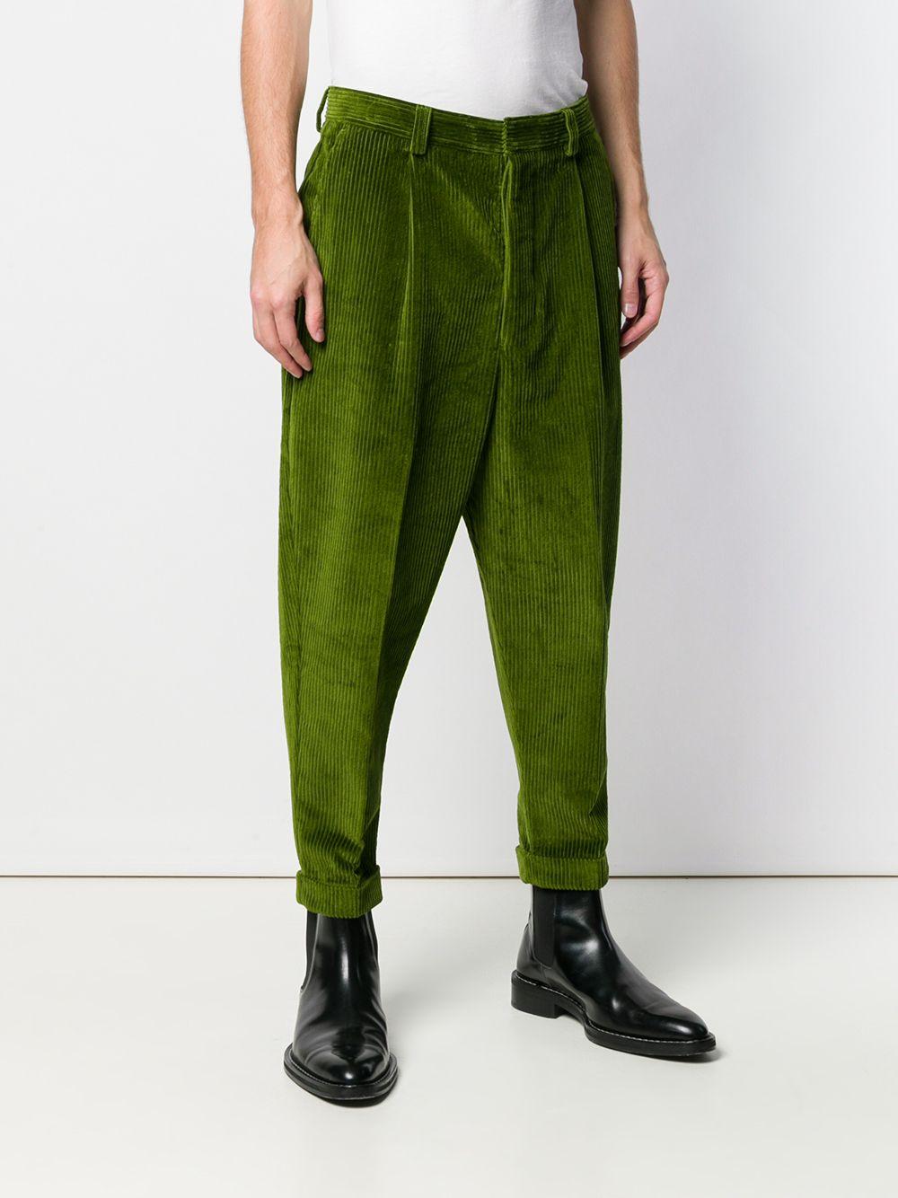AMI Corduroy Oversized Carrot Fit Trousers in Green for Men | Lyst Canada