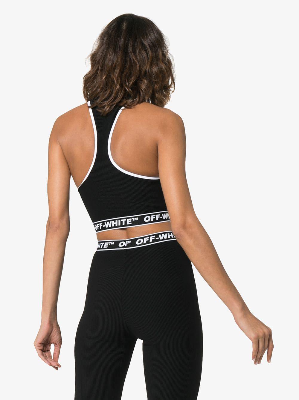 Off-White c/o Virgil Abloh Turtleneck Sleeveless Halter Crop Top in Black |  Lyst