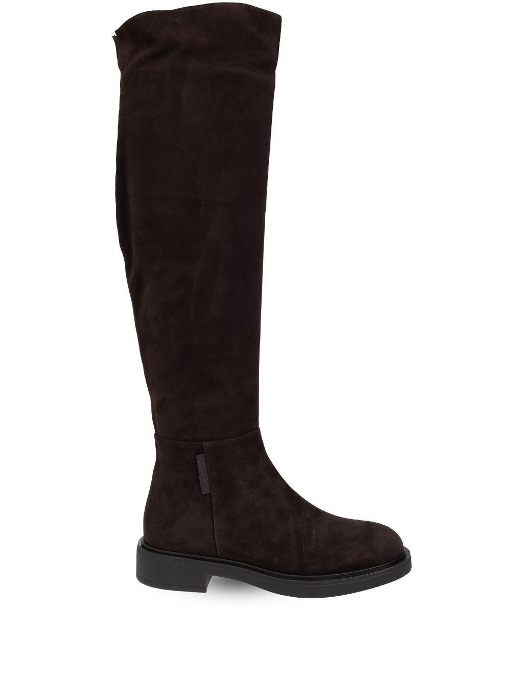 Gianvito Rossi ブラック ベロア ブーツ Gianvito Rossi ブラック ベロア ブーツ