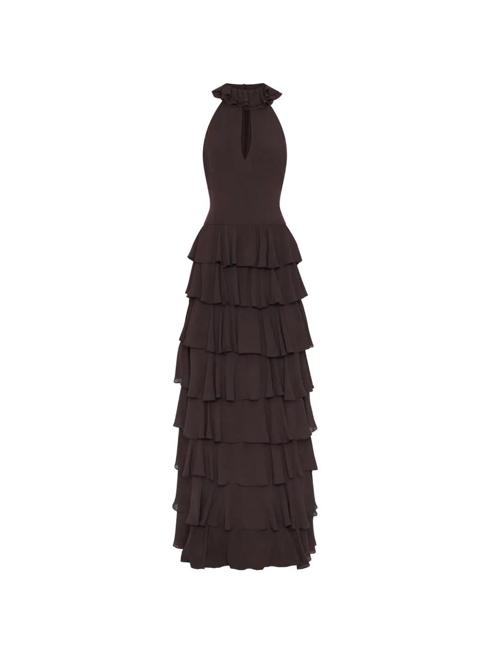 chinese dress ladies Deep V-Neck Lace Tiered Dress