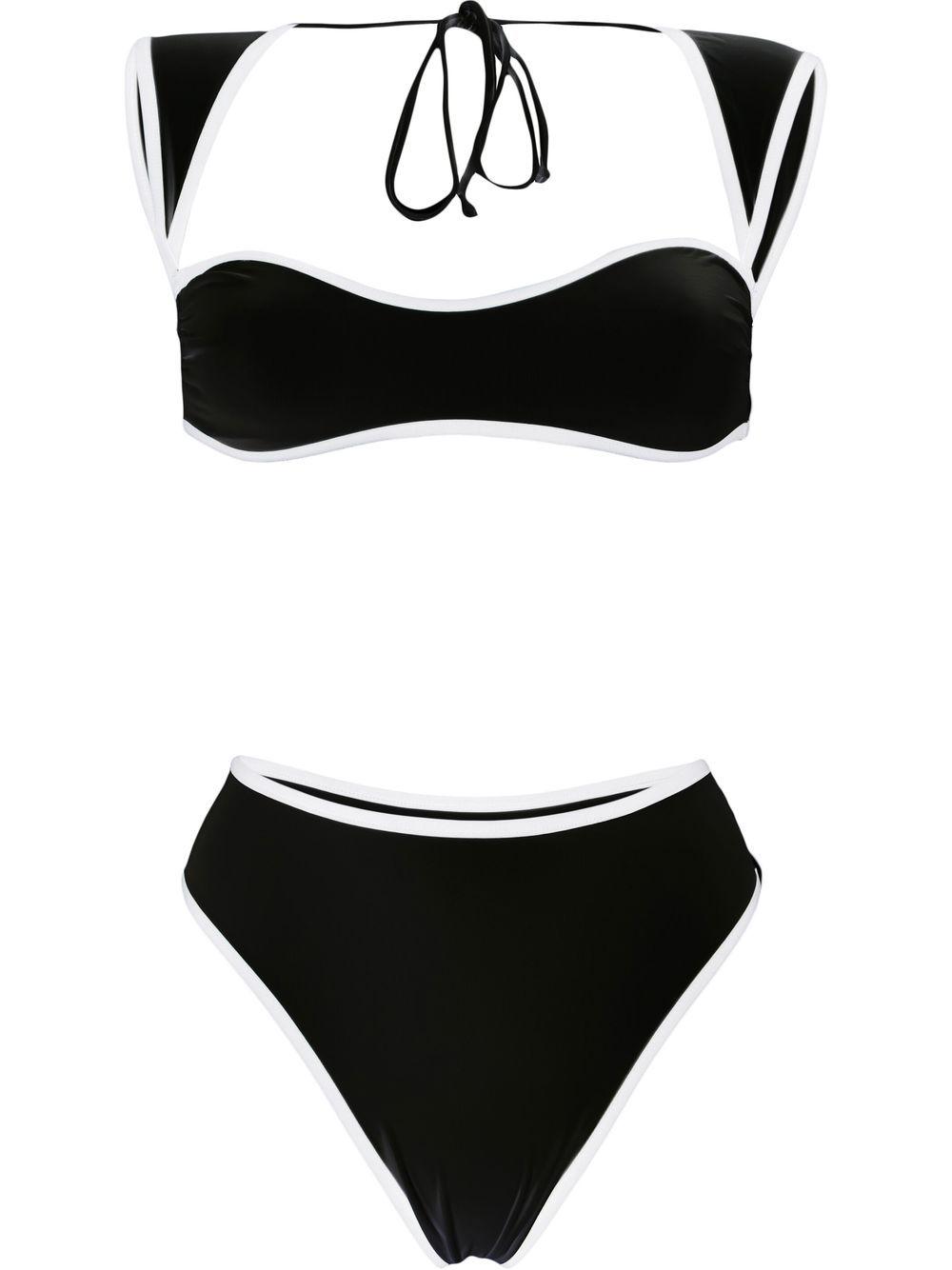 LaRevêche Two-tone Square-neck Bikini in Black | Lyst UK
