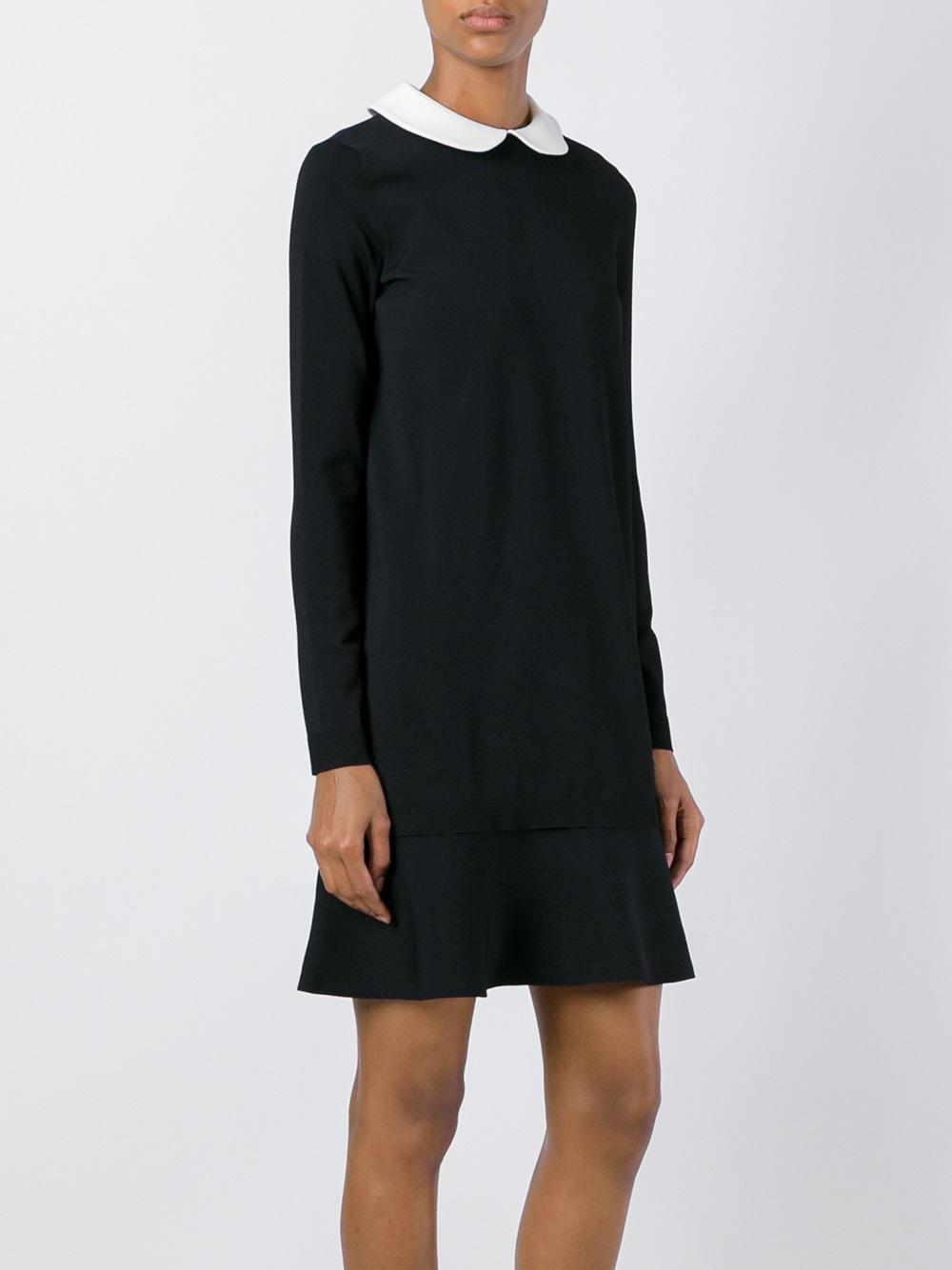 valentino black dress with white collar