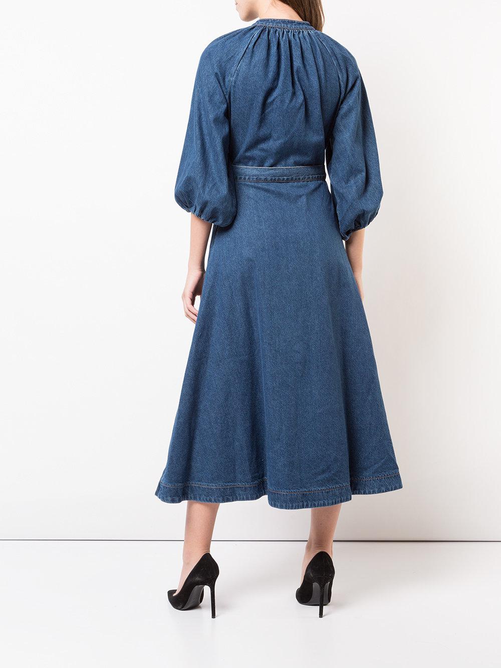 co belted denim dress