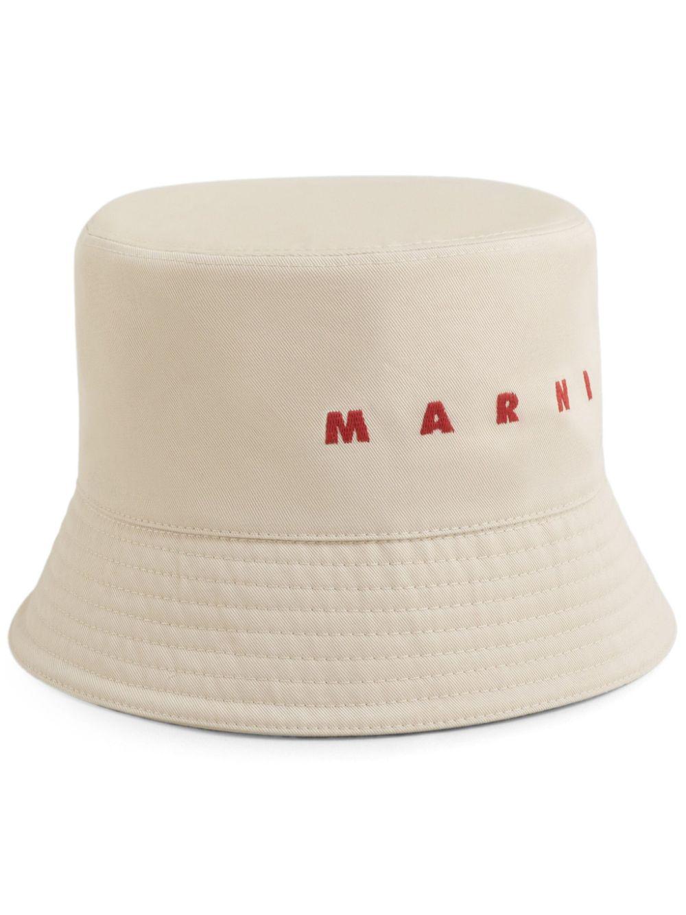 Marni メンズ ナチュラル ロゴ バケットハット キャップ