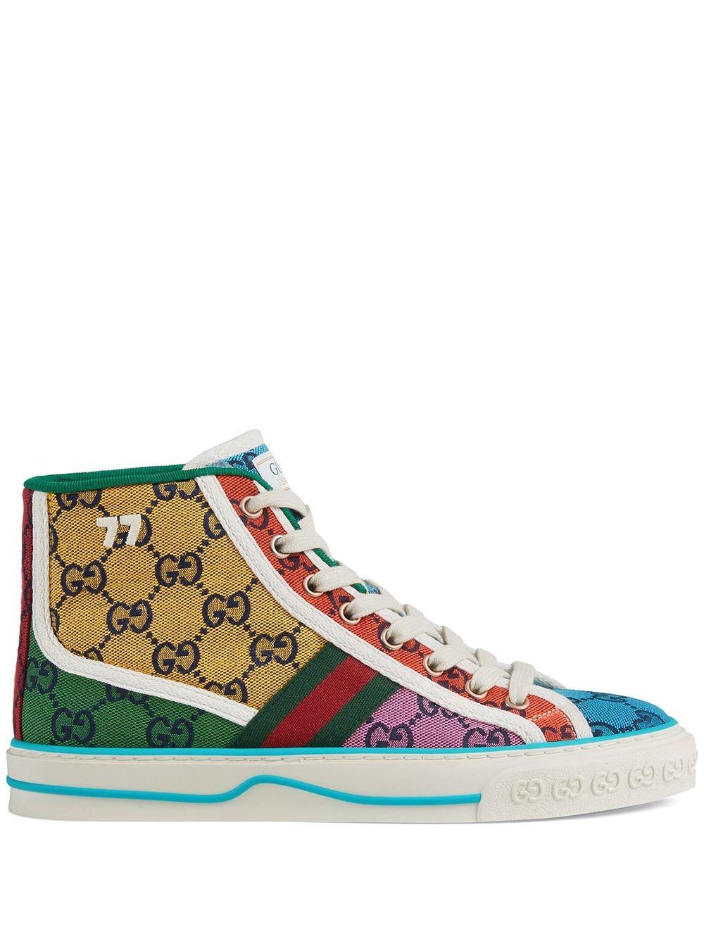 Gucci Tennis 1977 GG Multicolor High-top Sneakers in Yellow | Lyst