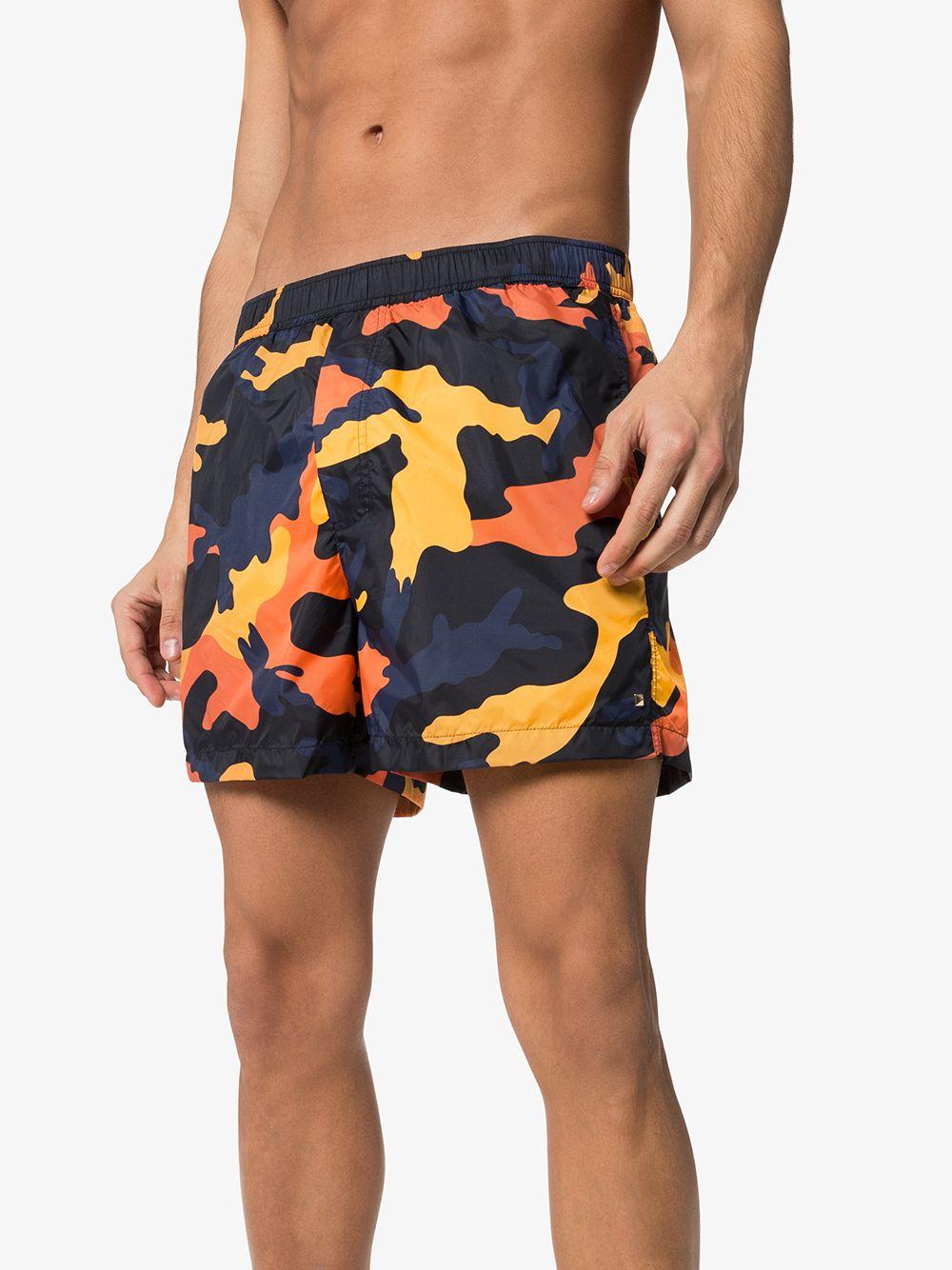 Valentino Synthetic Camouflage Print Swim Shorts in Blue for Men - Save ...