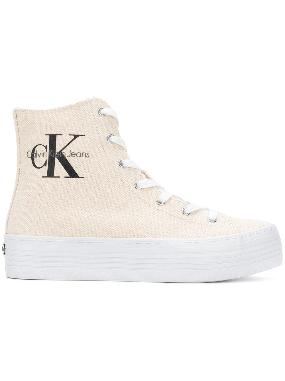 Baskets montantes à semelle plateforme Calvin Klein en coloris Blanc | Lyst