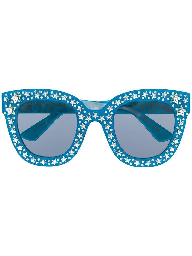 gucci blue glitter sunglasses