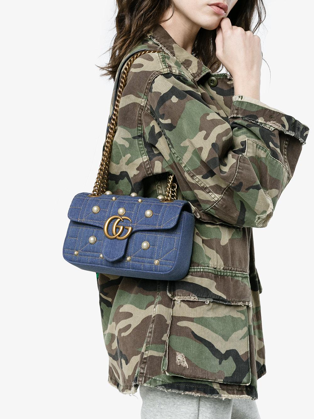 Gucci denim pearl bag Clearance