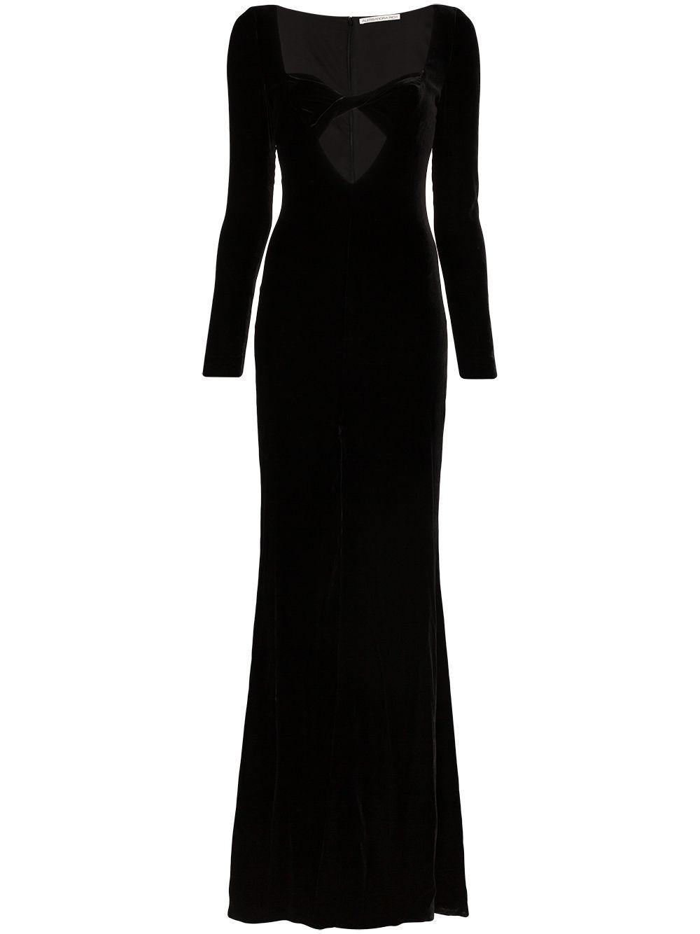 black velvet fishtail dress