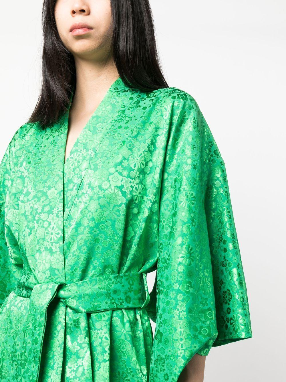 P.A.R.O.S.H. Floral-print Kimono Jacket in Green | Lyst