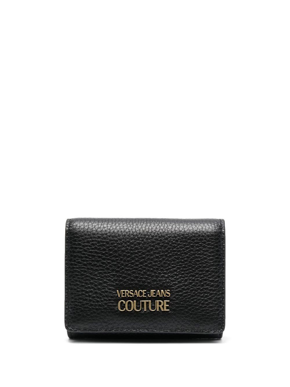 Versace Jeans Couture Logo-plaque Grained Leather Wallet in Black for Men |  Lyst