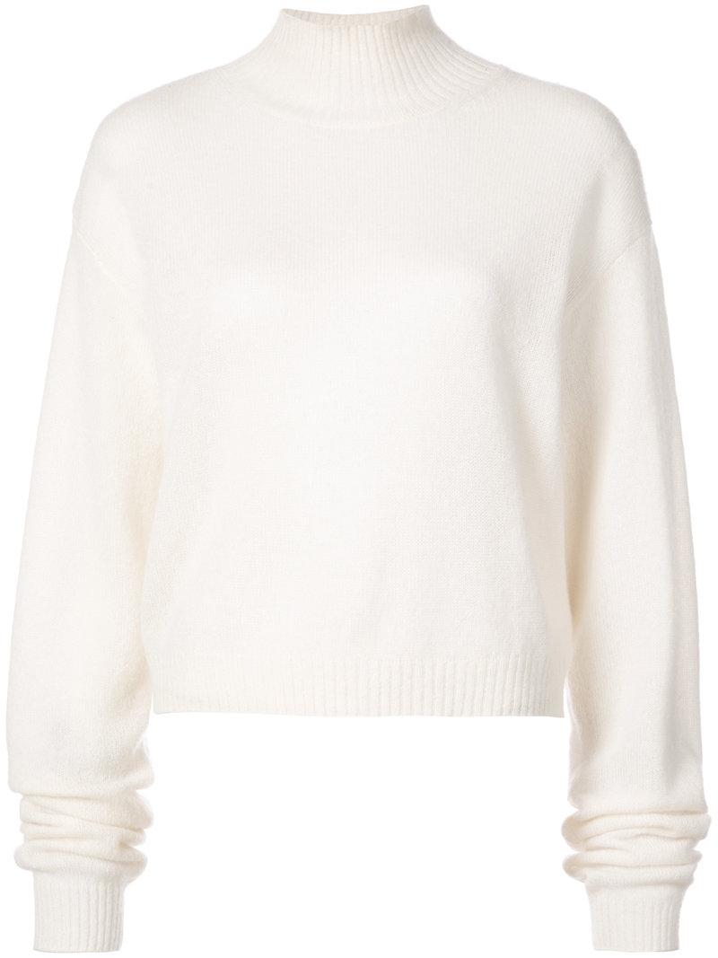 Adam Blanc Coloris À En Cheminée Pull Lyst Lippes Col n7FICp