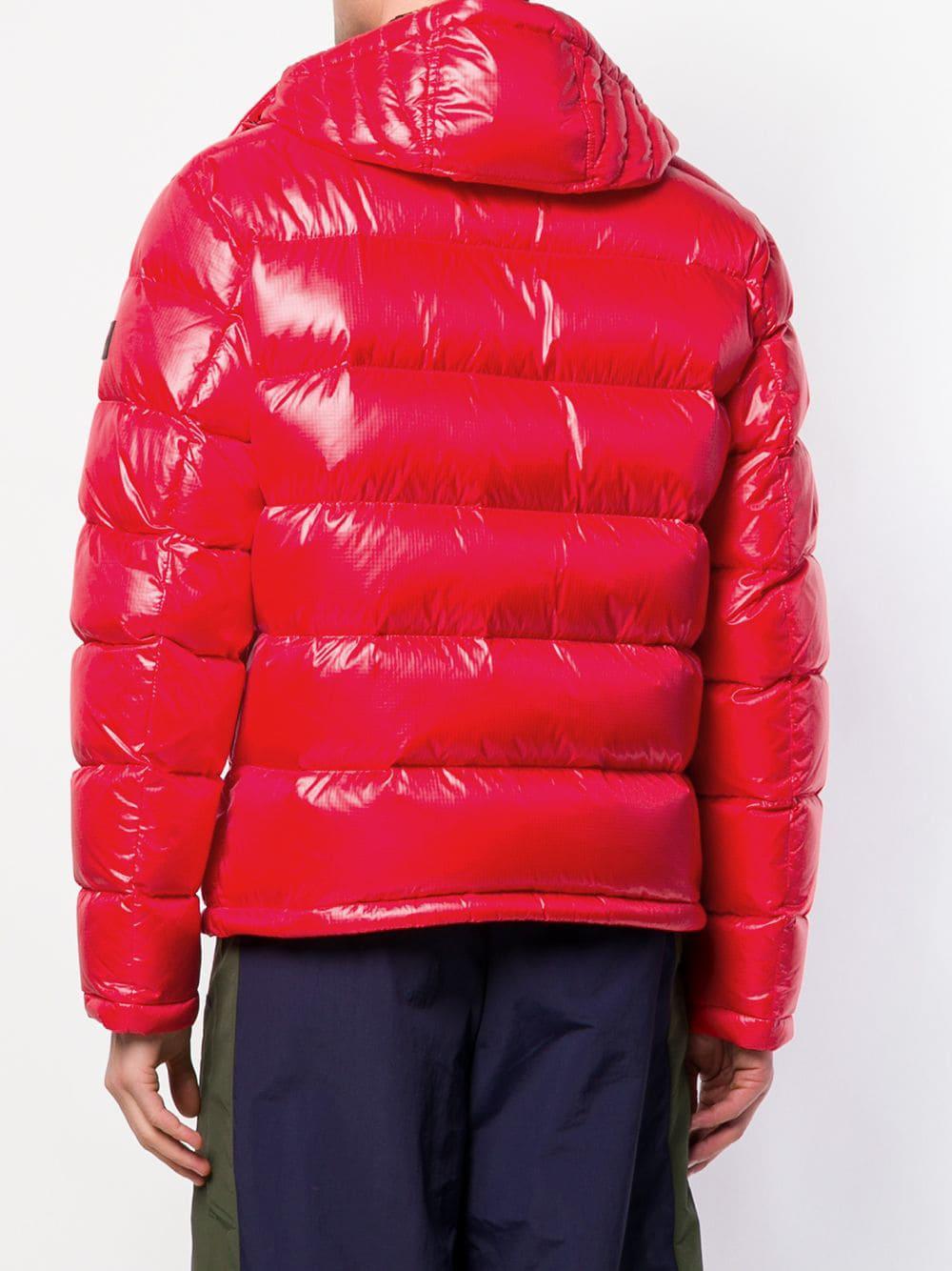 BOSS by HUGO BOSS Hooded Puffer Jacket in Red for Men | Lyst