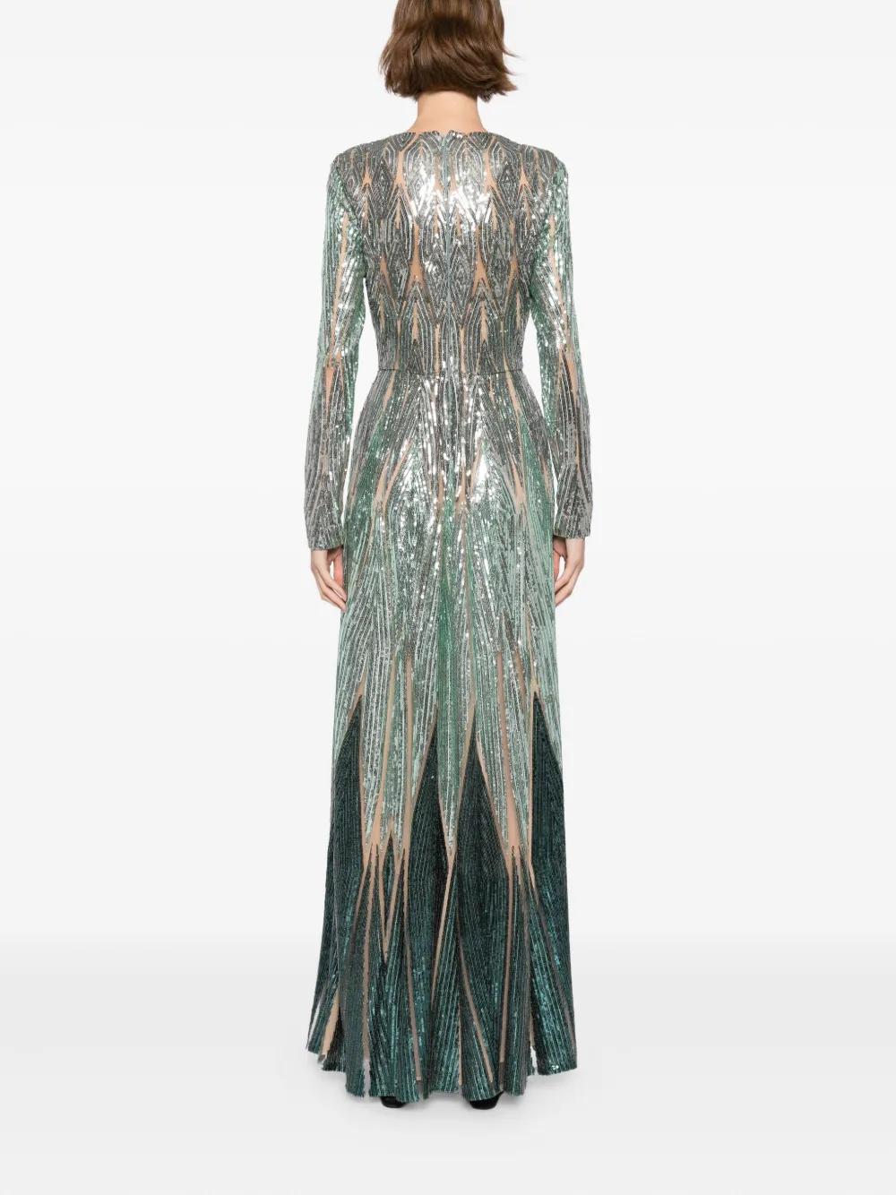 ワンピース Elie Saab Gabardine Midi Dress PALM SHADE40 Gabardine Green Gabardine Midi Dress – ELIE SAAB