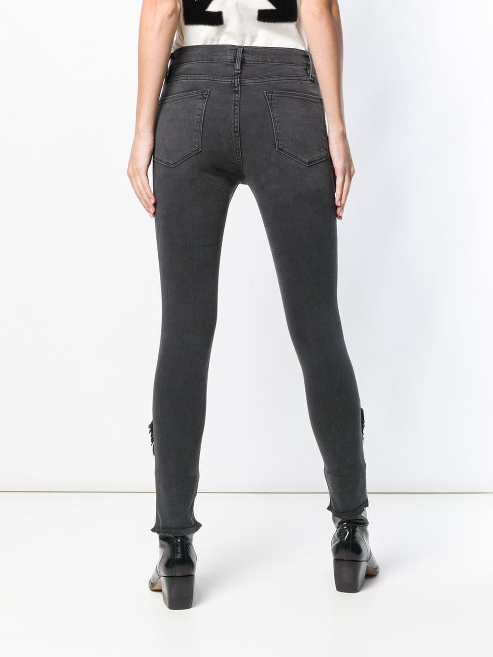 FRAME Denim Le High Skinny Asymmetrical Jeans in Grey (Gray) Lyst