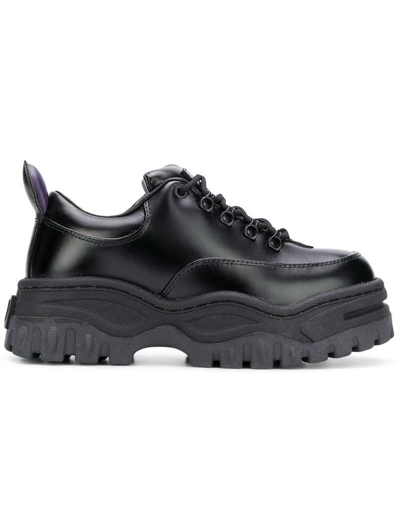 Eytys Angel Platform Leather Sneakers in Black - Lyst