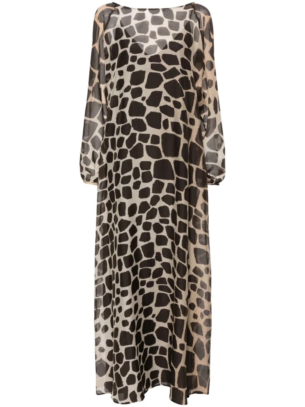 chinese dress ladies Leopard Zahara Print Maxi Dress