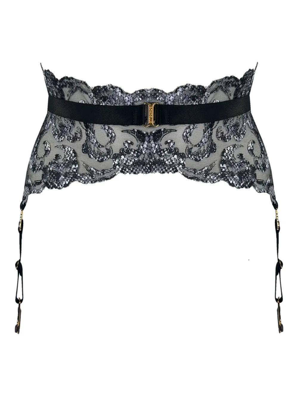 Corsetto Bustier In Rete Di Pizzo Floreale Viola - Crop Top Snello Con Imbracatura E Sottofilo