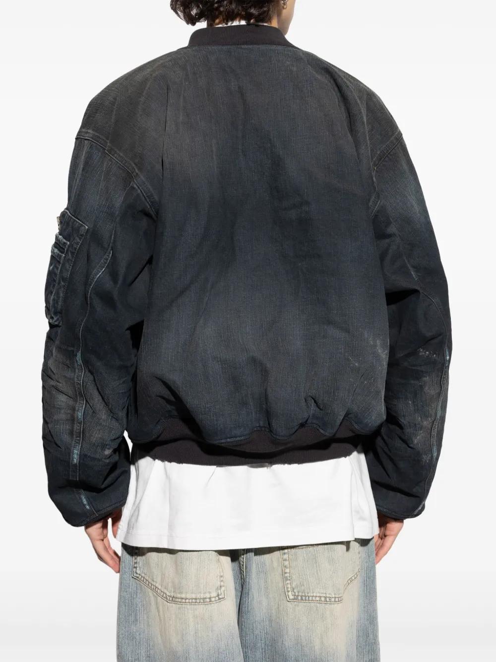 Balenciaga Denim Bomber Jacket in Blue for Men | Lyst
