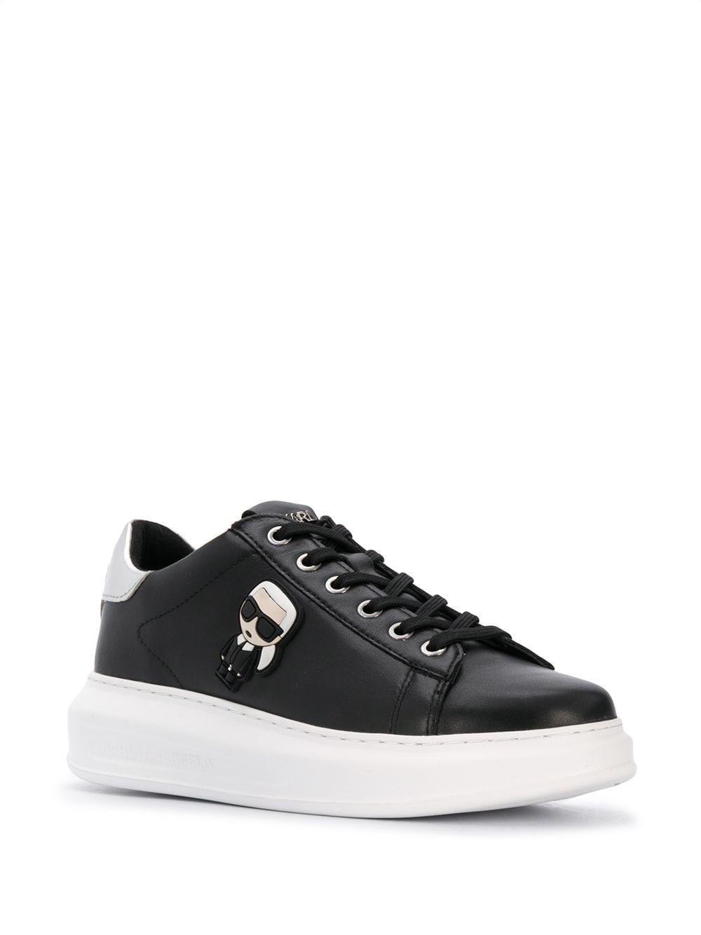 Karl Lagerfeld Kapri Ikonik Leather Sneakers in Black - Lyst