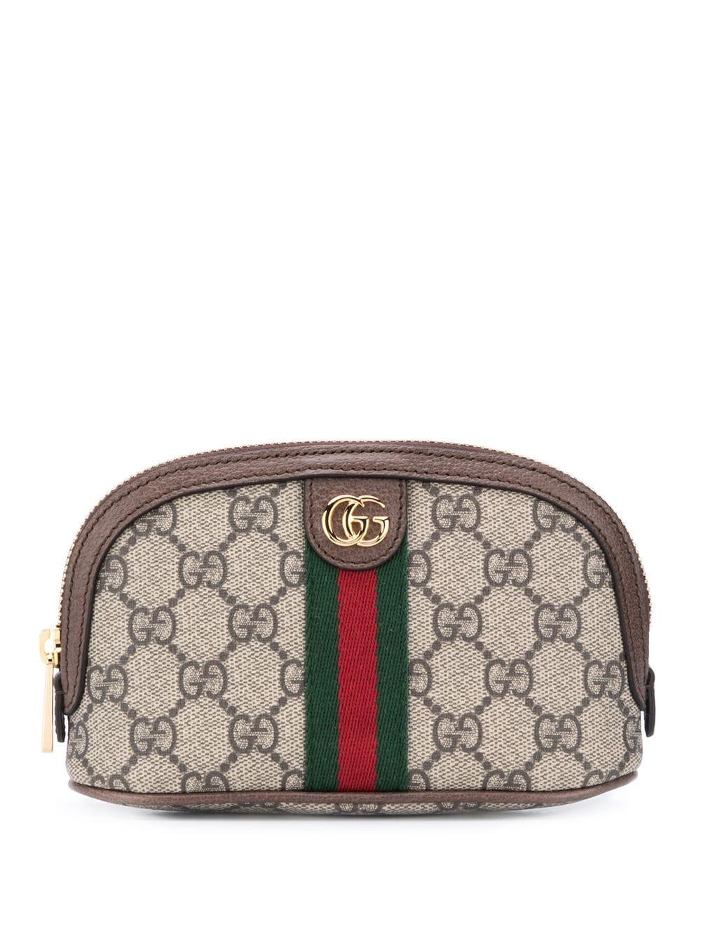 Gucci Beige GG Ophidia Coin Pouch in Brown