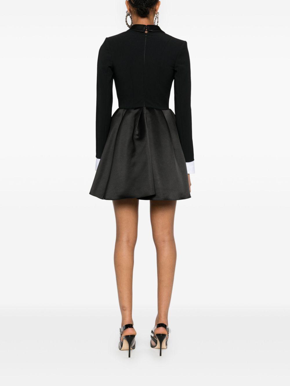 Elisabetta Franchi レディース ブラック プリーツ ミニドレス ワンピース 