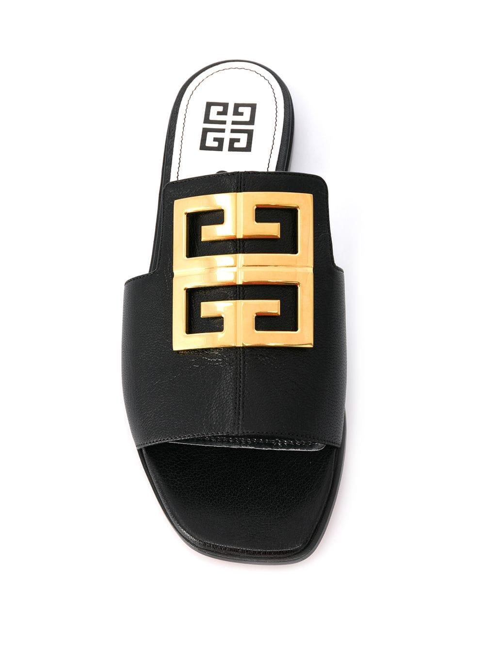 Givenchy Slides With Metal Logo | Lyst