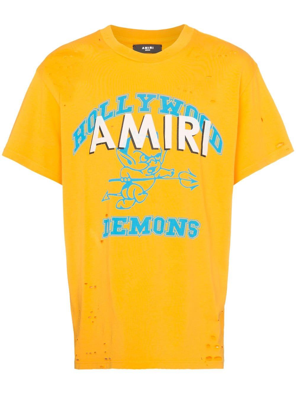 Amiri Cotton Logo Print Perforated 