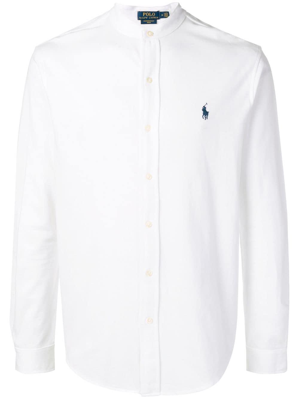 Camicia con colletto alla coreana da Uomo di Polo Ralph Lauren in Bianco |  Lyst