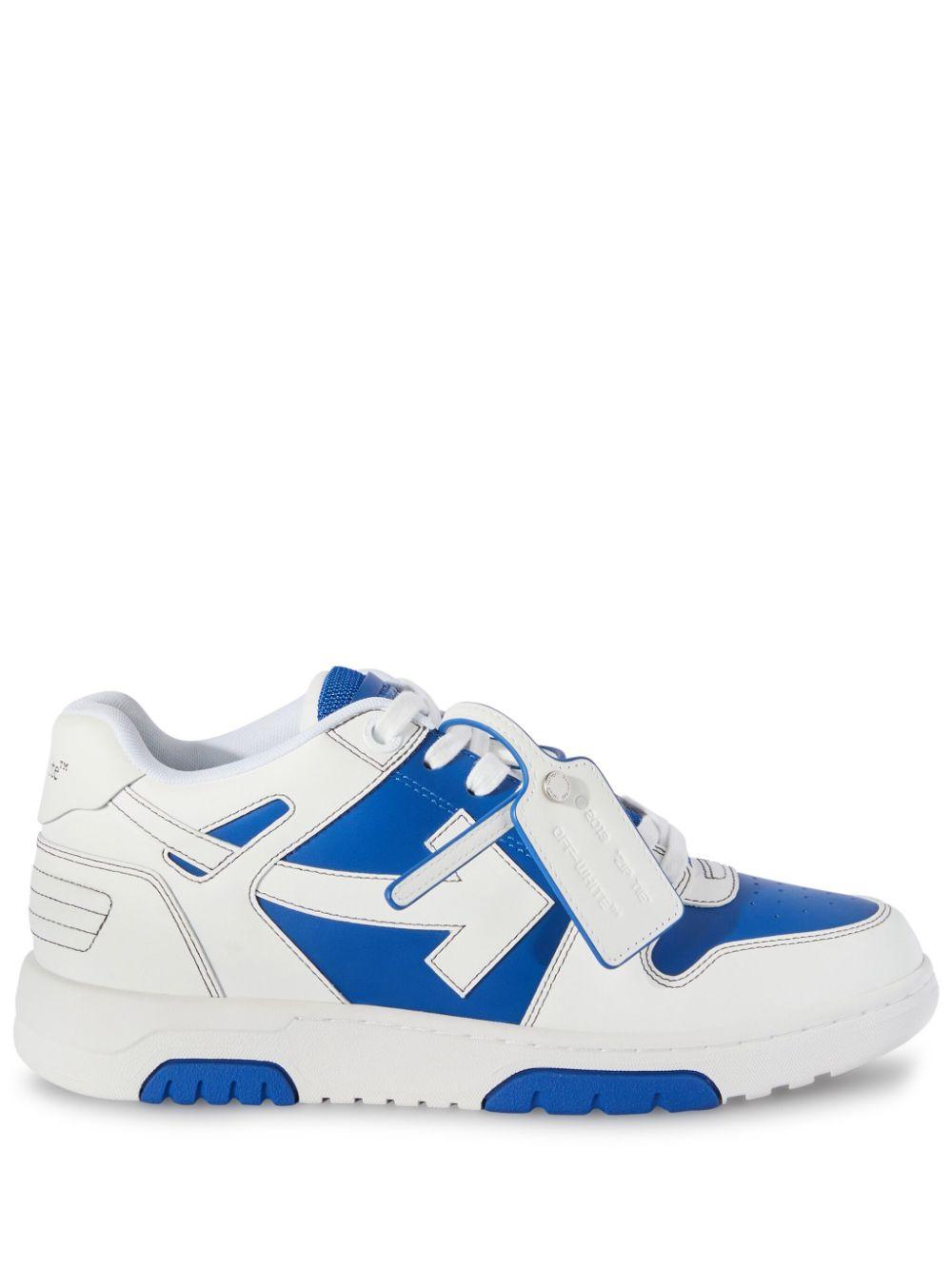off white sneakers blue and white