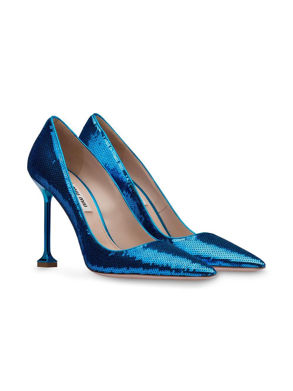 blue sequin pumps