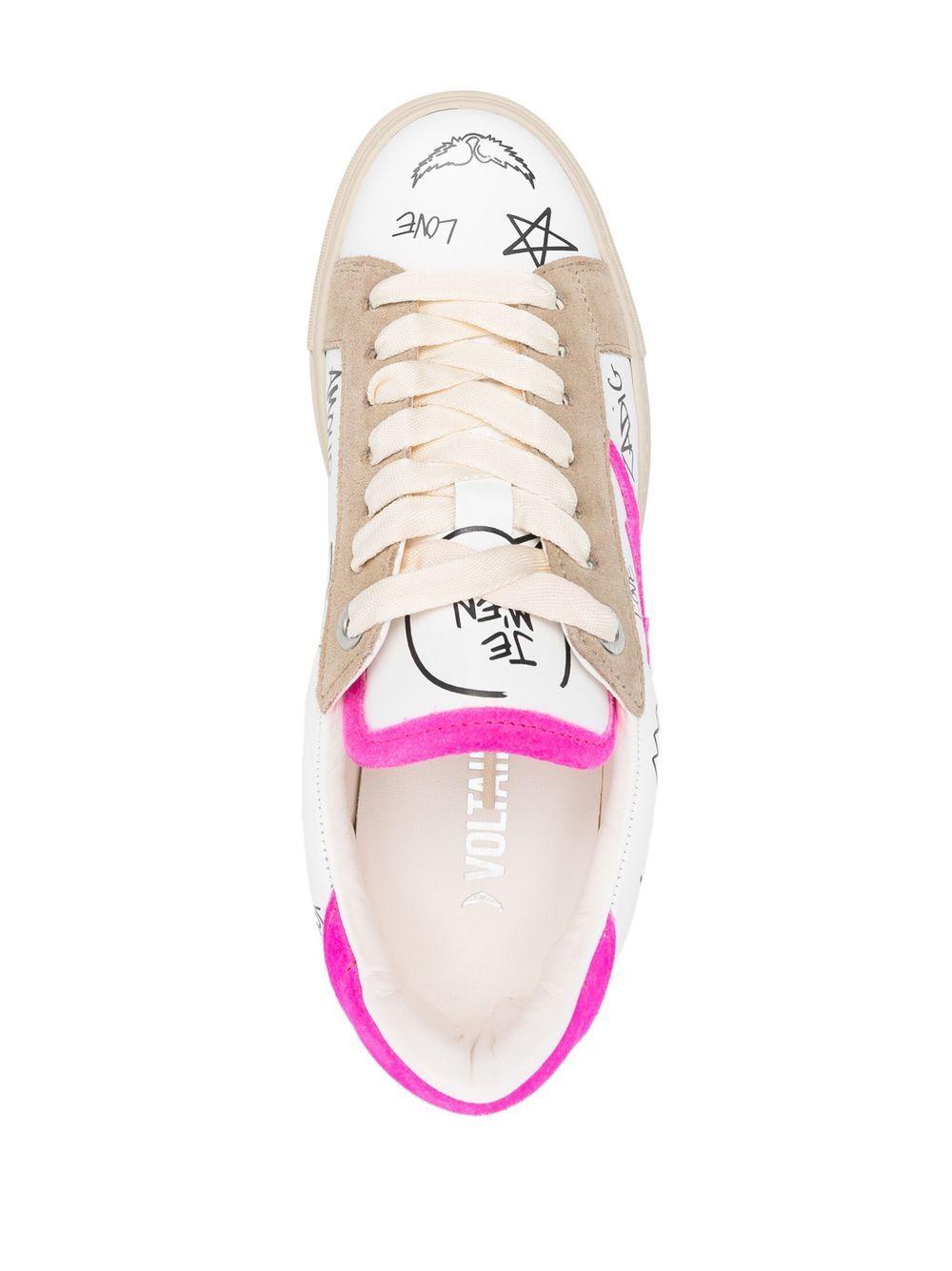 Zadig Voltaire Logo print Leather Sneakers in Pink Lyst