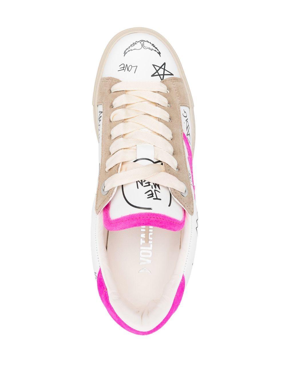 Zadig & Voltaire Logo-print Leather Sneakers in Pink | Lyst