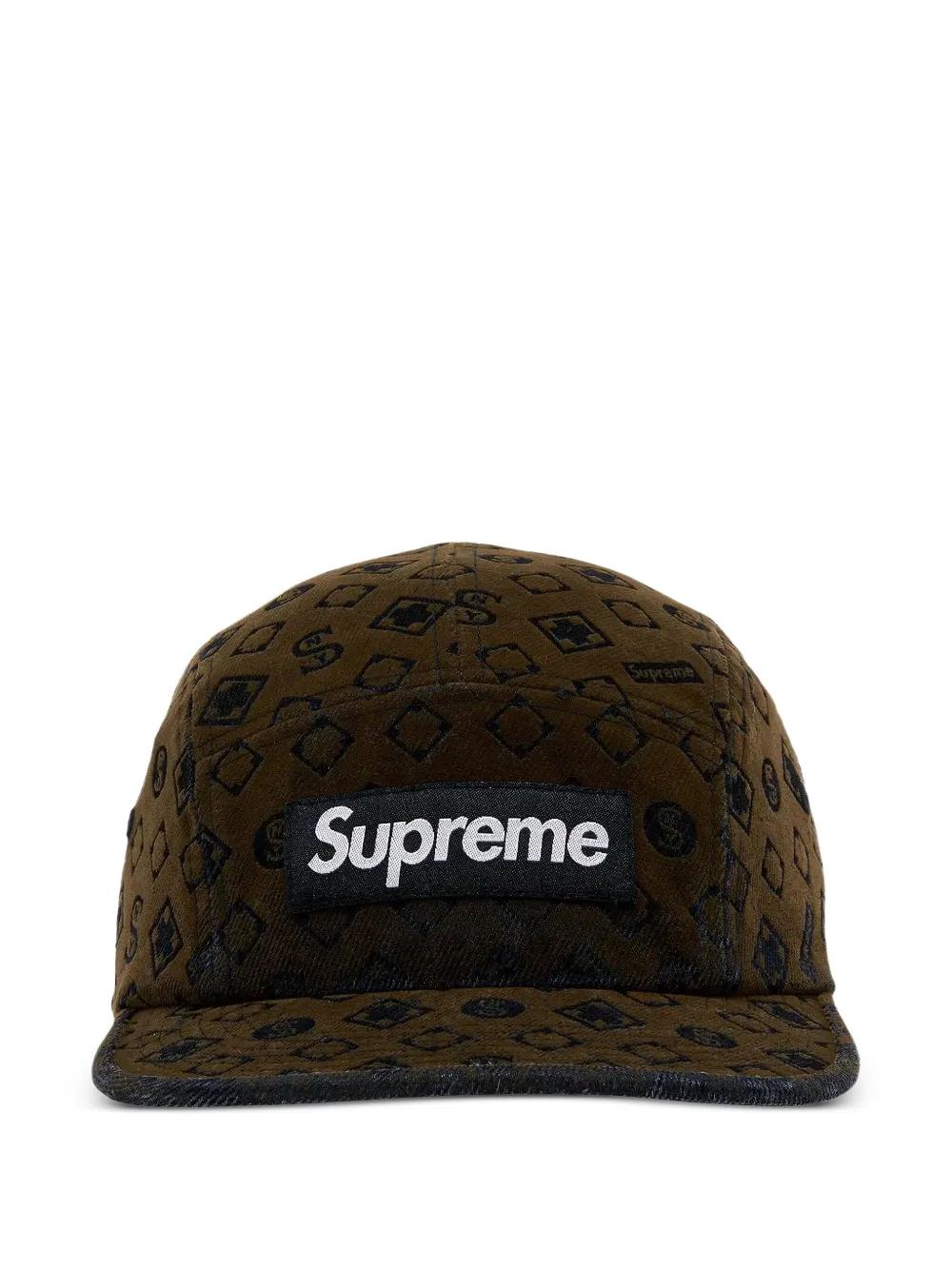 Supreme Flocked Denim Camp Cap 