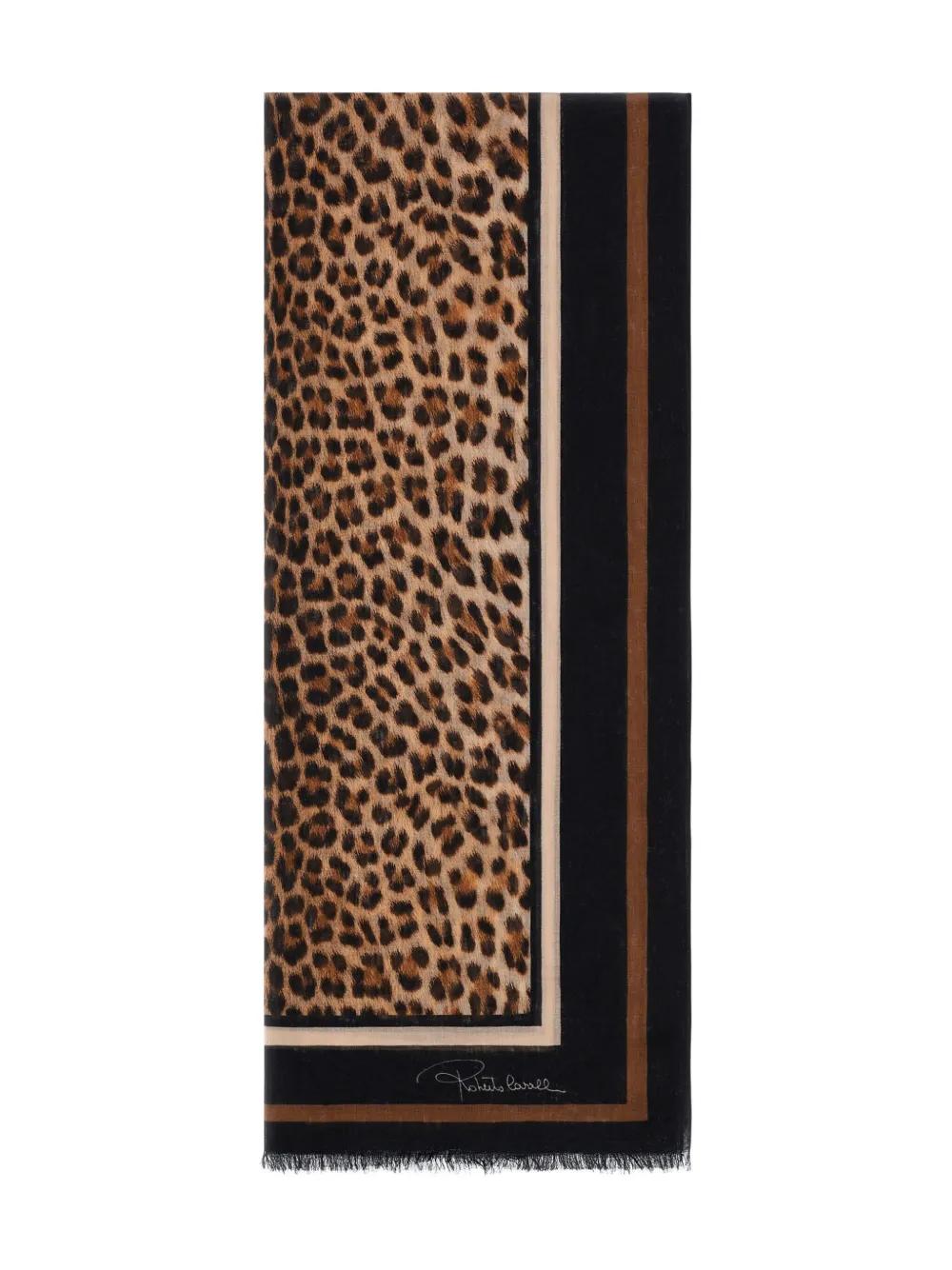 ● Roberto Cavalli 大人もOK スカーフ マフラー レオパード T3 ○ Roberto Cavalli 大人もOK スカーフ マフラー レオパード T3