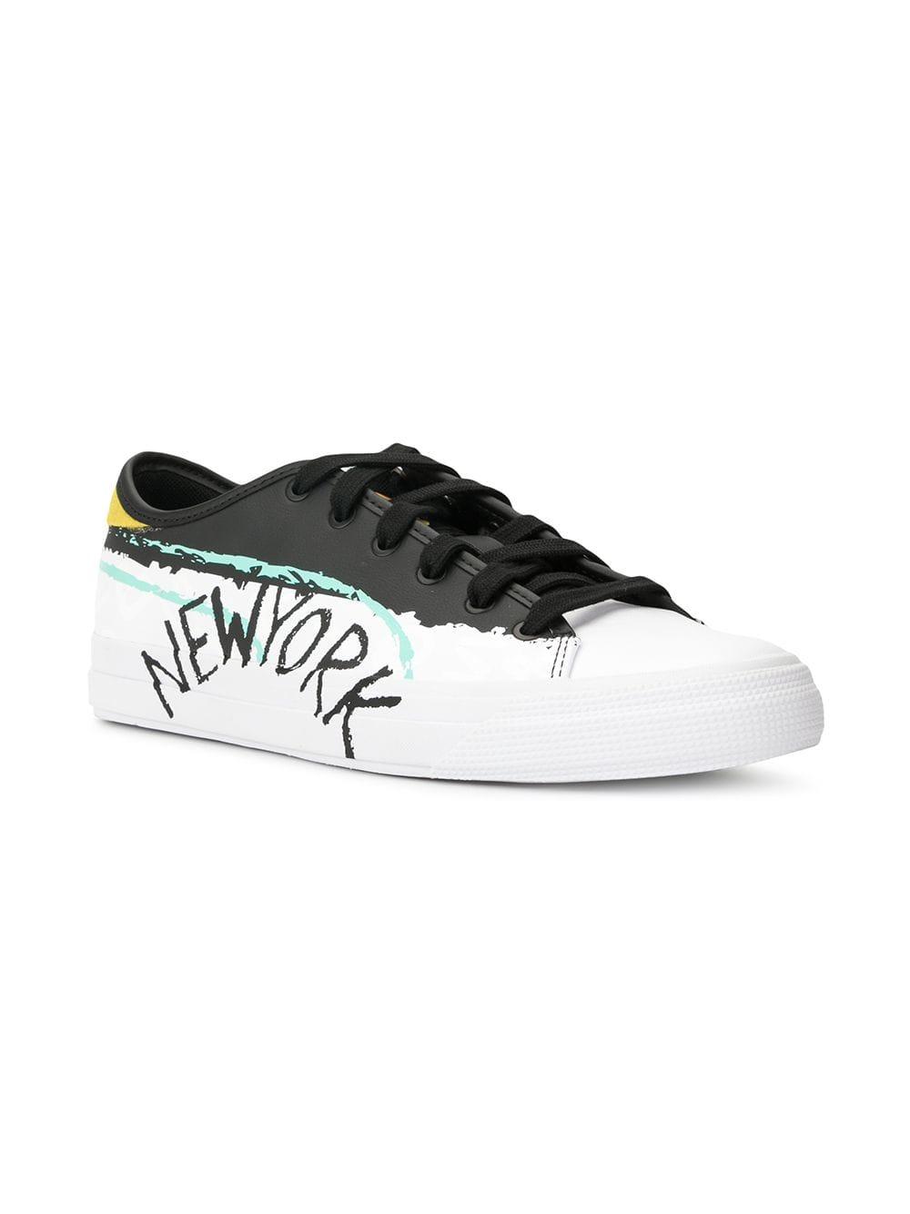 PUMA Leather New York Print Sneakers in Black - Lyst