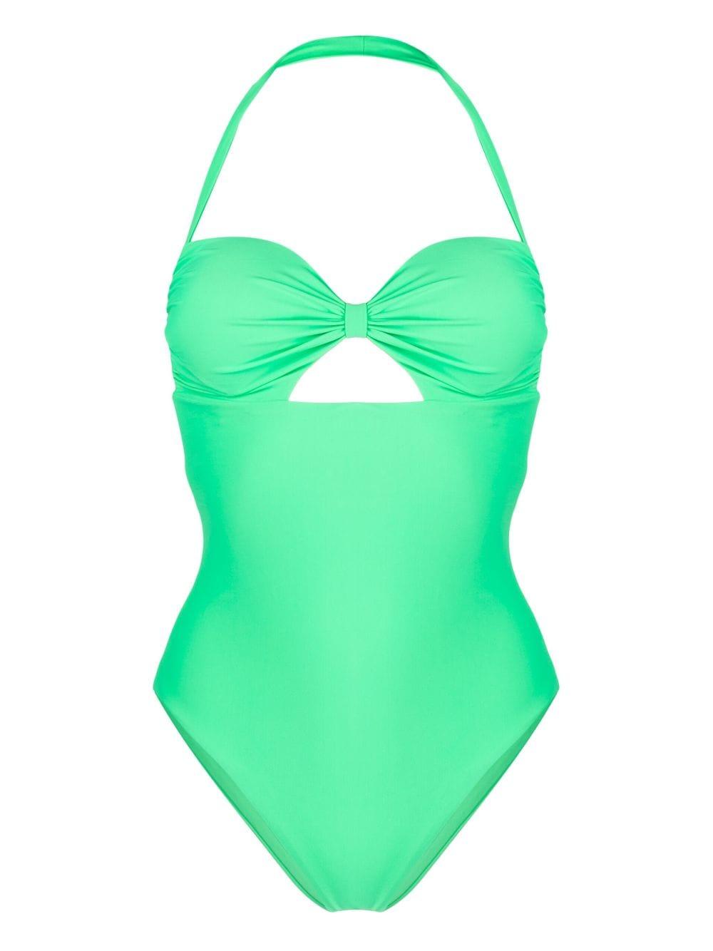 SelfPortrait Twisted Cutout Swimsuit in Green Lyst