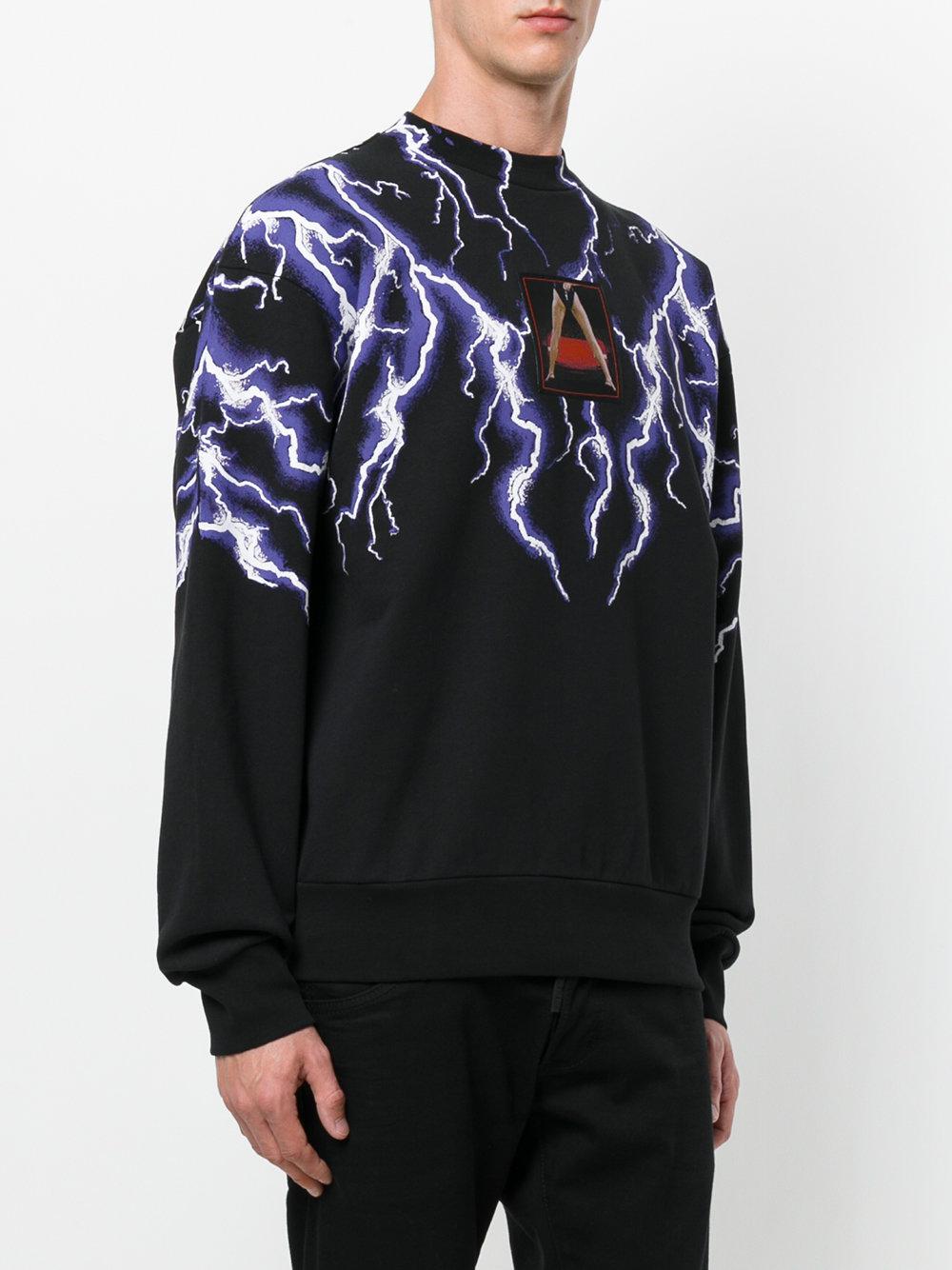 Alexander Wang Cotton Lightning Collage Sweatshirt in Black | Lyst