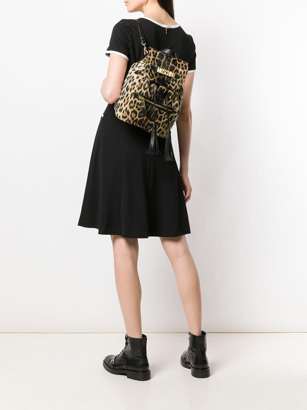 moschino leopard backpack