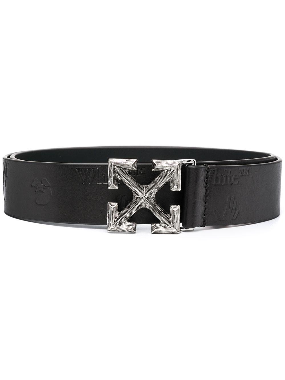 off white leather belt