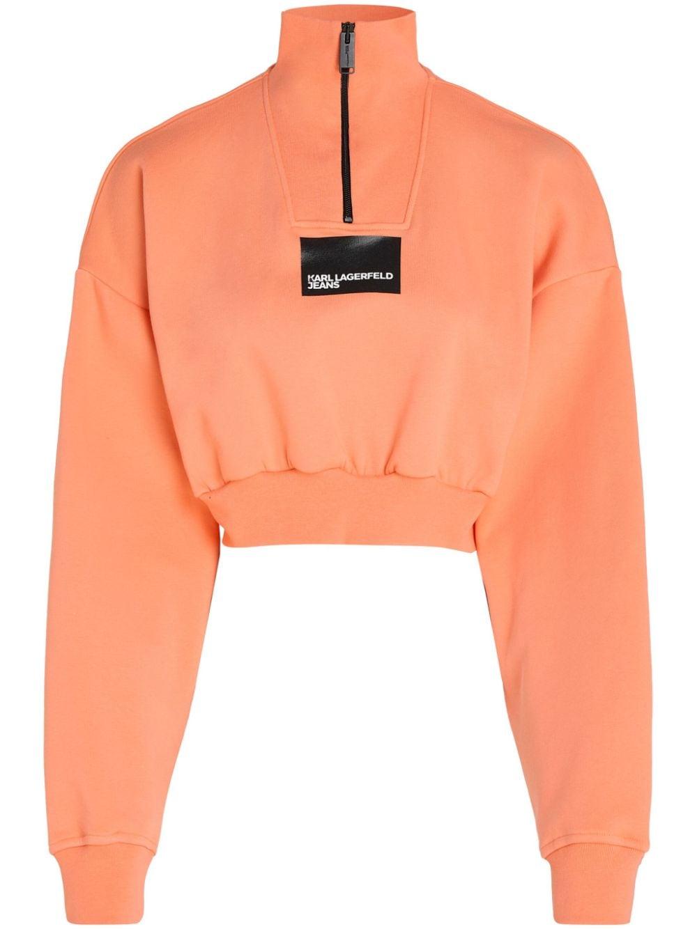 Orange cropped shop sweatshirt
